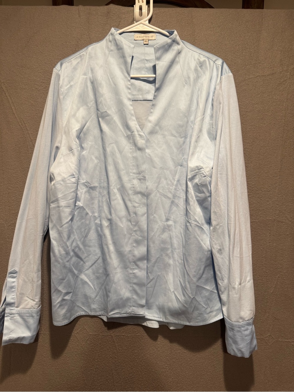 Anatomie Pale Blue Band-Collar Blouse